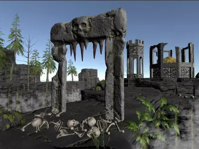 The cursed castle Low-poly 3D model