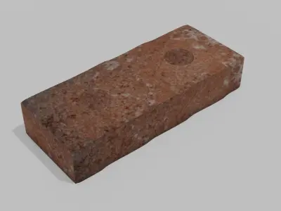 Simple Brick with Displacement and Holes Free 3D model