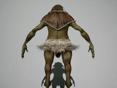 Gecko warrior Low-poly 3D model