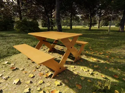 Outdoor Garden Bench Low-poly 3D model purchase