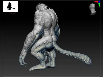 monkey variation Rage beast animal east ancient 3D model