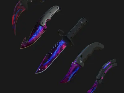 Military Knives Pack Low-poly 3D model