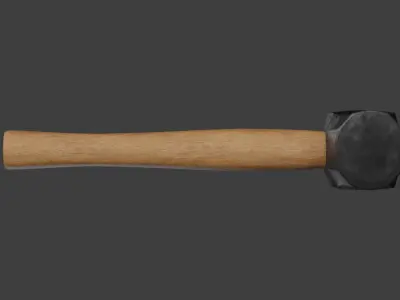 Sledge Hammer Lowpoly 3D model with PBR Low-poly 3D model Free low-poly 3D model