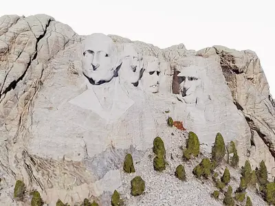 Mount Rushmore Low-poly 3D model