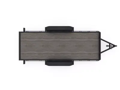 Flatdeck Utility Trailer Low-poly 3D model
