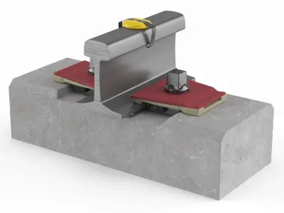 Rail Signal Firecracker Installed in Track 3D model