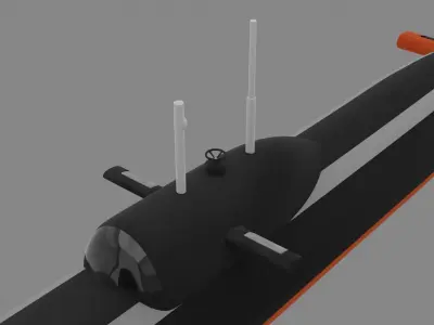 Submarine orange 3D model
