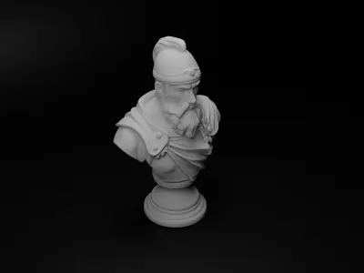 Swedish Warrior Bust Chess 3D print model buy