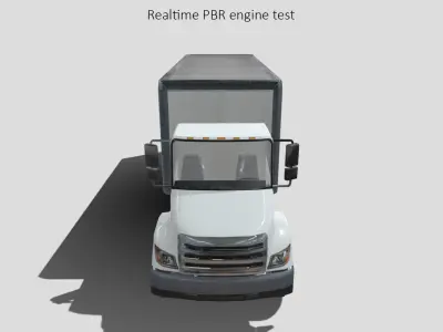 Hino 338 low poly box truck no logos used Low-poly 3D model