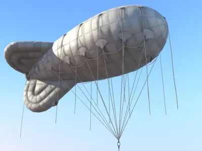 WW2 Barrage Balloon 01 Low-poly 3D model