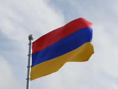 Animated Armenia Flags 3D model