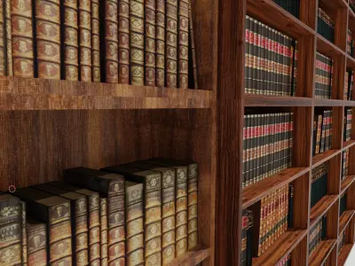 Bookshelf Bookcase Library 3D model