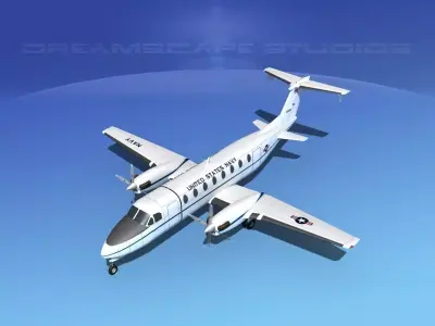 Beechcraft C-12J Huron US Navy 3D model