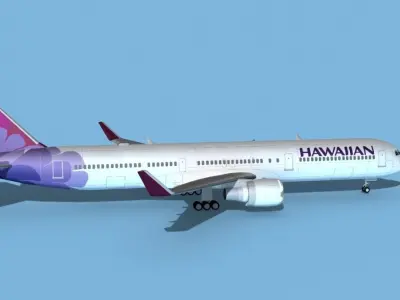 Boeing 767-400 Hawaiian 3D model