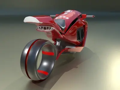 Red Black Gorg Sci fi Bike Free 3D model