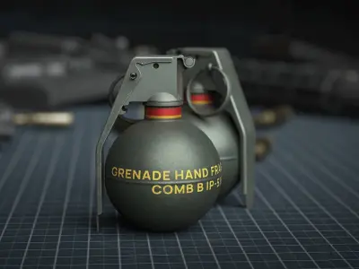 Game Ready M67 Frag Grenade - Police Skin Low-poly 3D model