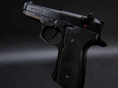 AAA Beretta M9 Game Ready PBR Low-poly 3D model