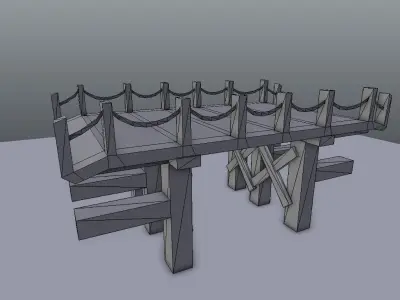 Old Bridge Low-poly 3D model