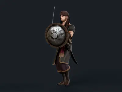 Persian Warrior2 A Low-poly 3D model