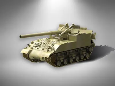 Tank 155mm GMC  M40 or 8inch Howitzer Motor Carriage M43 3D model