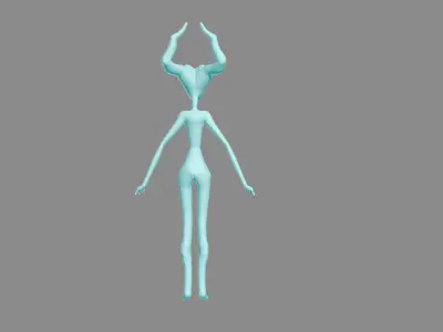 Fantasy character with horns 3D model