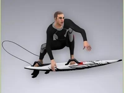 White Surfer 10718 tris 3D model