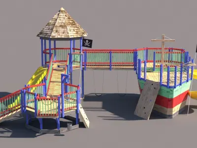 playground pirate ship Free 3D model