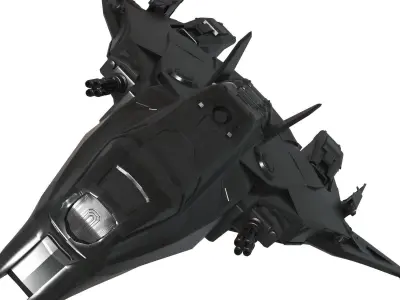 spaceship futuristic fighter jet Low-poly 3D model