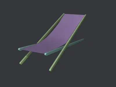 Low Poly Beach Chair Low-poly 3D model