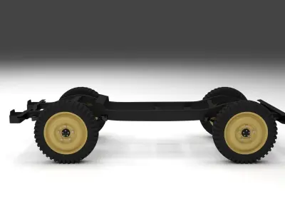 Jeep Willys Chassis Low-poly 3D model