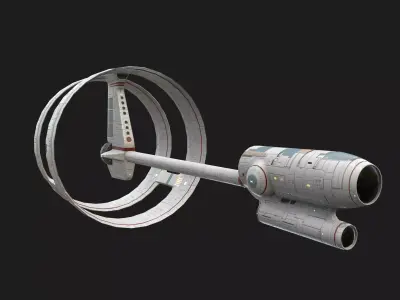 Spaceship PBR game ready star trek device Low-poly 3D model