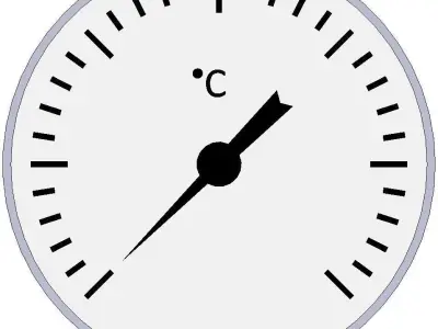 Thermometer d80 mm in a sleeve L100 mm 3D model