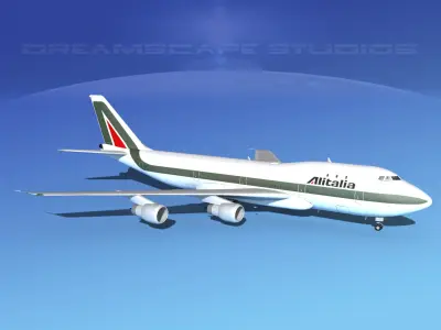 Boeing 747-100 Jumbo Jet Alitalia 3D model