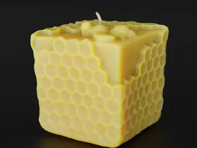 Photoscanned Beeswax Honey Candle 3D model