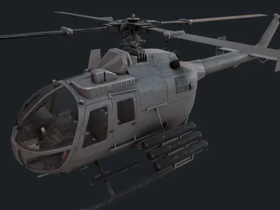 Military helicopter pack Low-poly 3D model