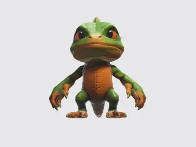 chibi lizard Low-poly 3D model