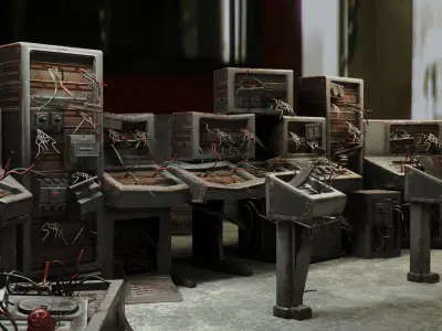 Switchboard pack Low-poly 3D model