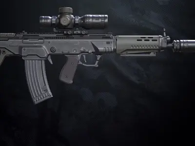 AL-X Assault Rifle Low-poly 3D model