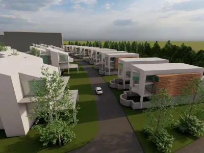 RESIDENTIAL COMMERCIAL TOWN 3D model