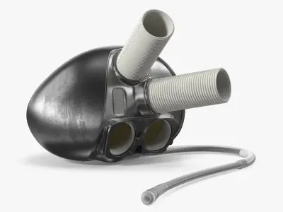 Implantable Heart Replacement Device with Rigid Housing 3D model