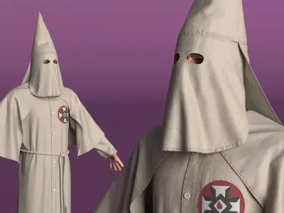 Character Ku Klux Klan in Old Mantle and Mask 3D model