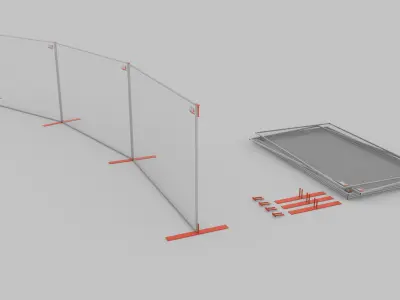 Urban Construction Fencing 3D model