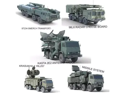 5 Military Vehicles Collection v19 Low-poly 3D model