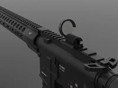 Red Dot Sight Semicircle Low-poly 3D model