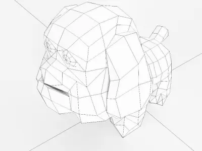 Bulldog puppy toon 3d model  Low-poly 3D model