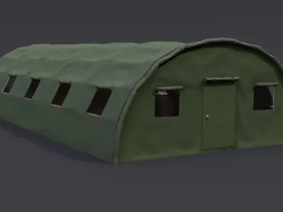 Military tent Low-poly 3D model