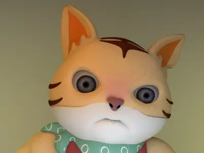 Tiger character Low-poly 3D model