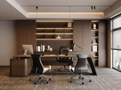 Modern Light-Luxury Executive Office 3D model