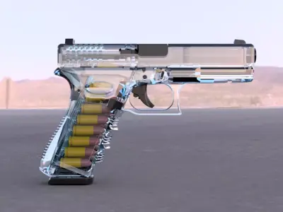 Glass Glock 17 Model 3D model