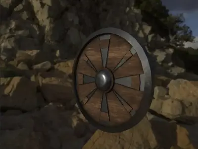 Nordic round Shield Free low-poly 3D model